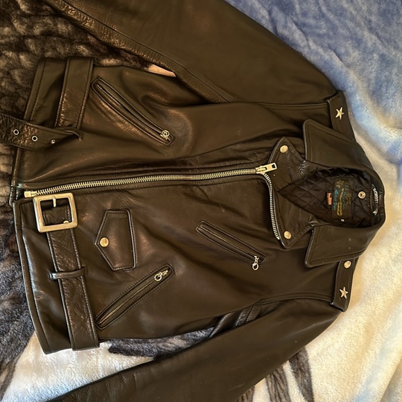 Genuine, black leather jacket